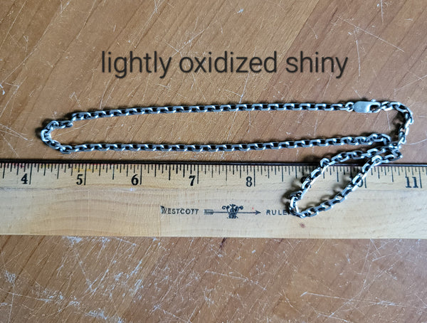 Diamond Cut Oval Cable Chain in Sterling Silver, 4mm