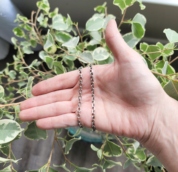 Diamond Cut Oval Cable Chain in Sterling Silver, 4mm