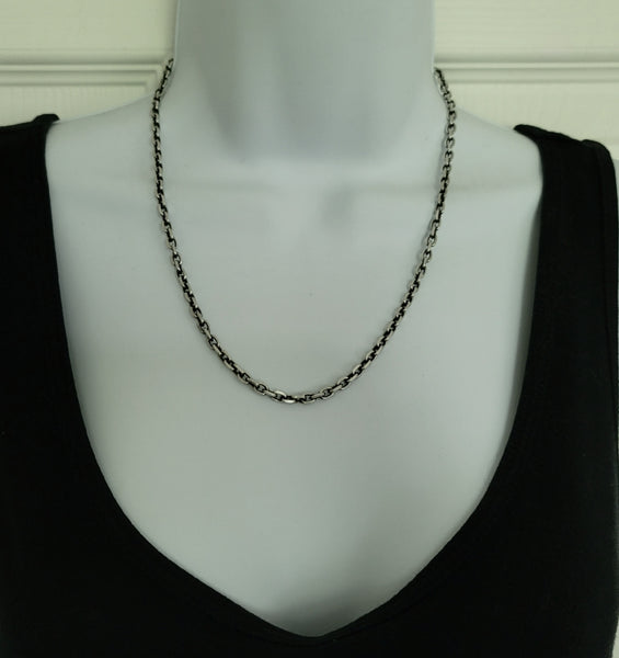 Diamond Cut Oval Cable Chain in Sterling Silver, 4mm
