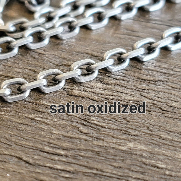 Diamond Cut Oval Cable Chain in Sterling Silver, 4mm