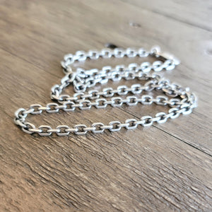 Diamond Cut Oval Cable Chain in Sterling Silver, 4mm