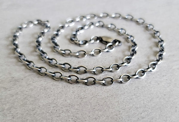 Sterling Oval Cable Chain, 4.8mm