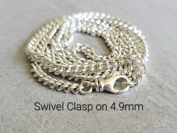 Thick Curb Chain In Oxidized Sterling Silver, 4.9mm