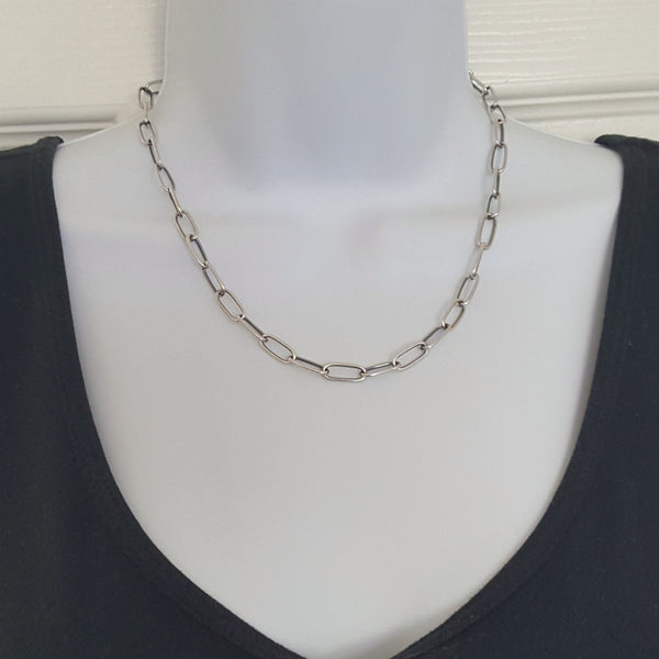 Artisan Chain, Hand Forged From Sterling Silver With Oval Links