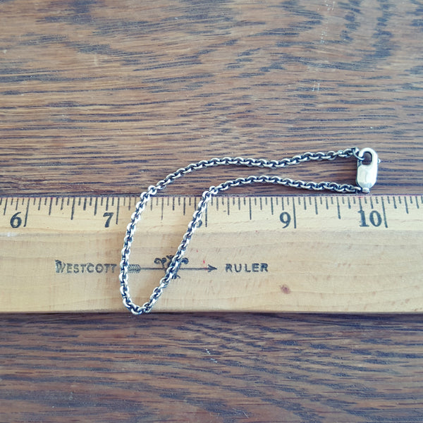 Minimal 925 Silver Bracelet With Lightweight Antiqued Cable Links, 2.8mm