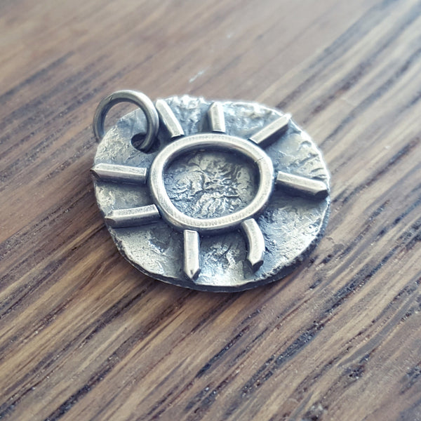 Pagan Sun Symbol, Artisan Sterling Silver Pendant