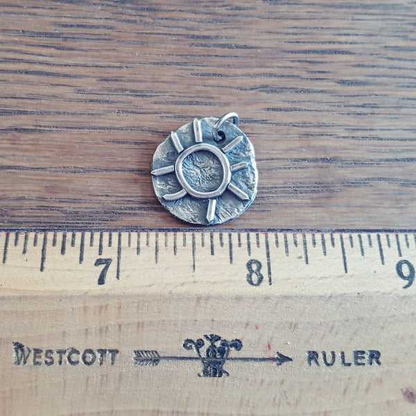 Pagan Sun Symbol, Artisan Sterling Silver Pendant