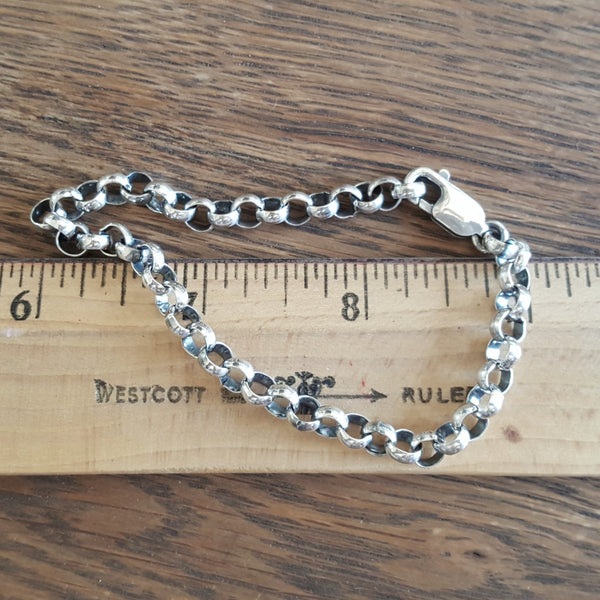 Men's Rolo Bracelet, Chunky 6.3mm Belcher Links