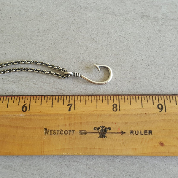 Fish Hook Pendant Necklace