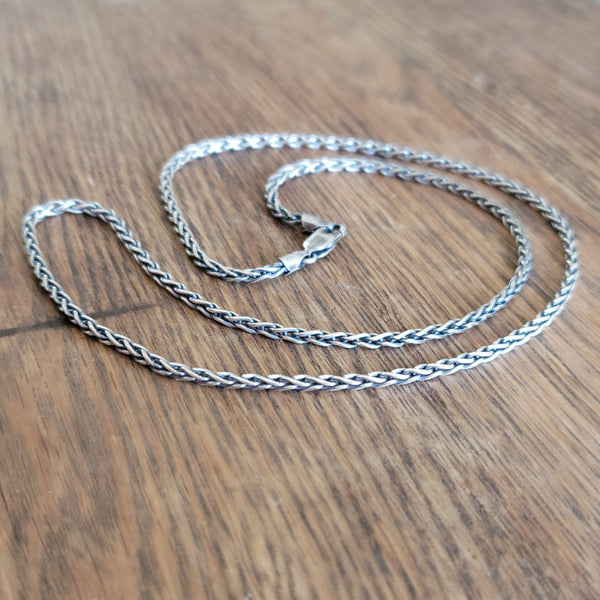 Sterling Silver Wheat Chain, 3mm