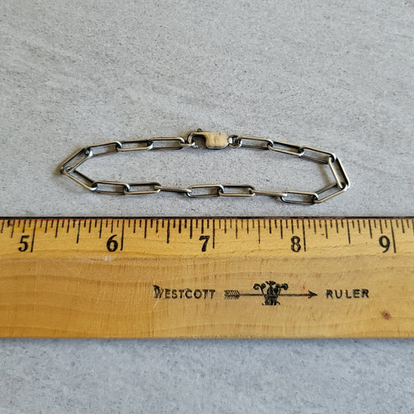 Paperclip Bracelet in Sterling Silver, 4.3mm