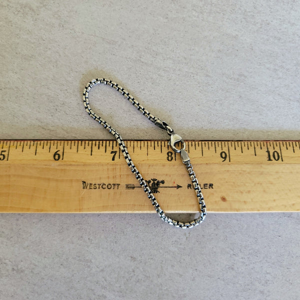 Sterling Box Chain Bracelet, 3.1mm