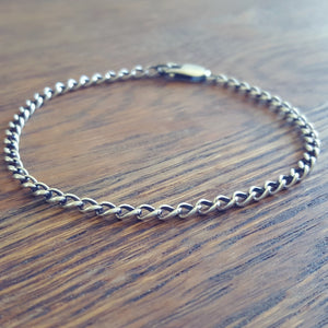 Sterling Silver Twisted Curb Chain Bracelet, 3.3mm