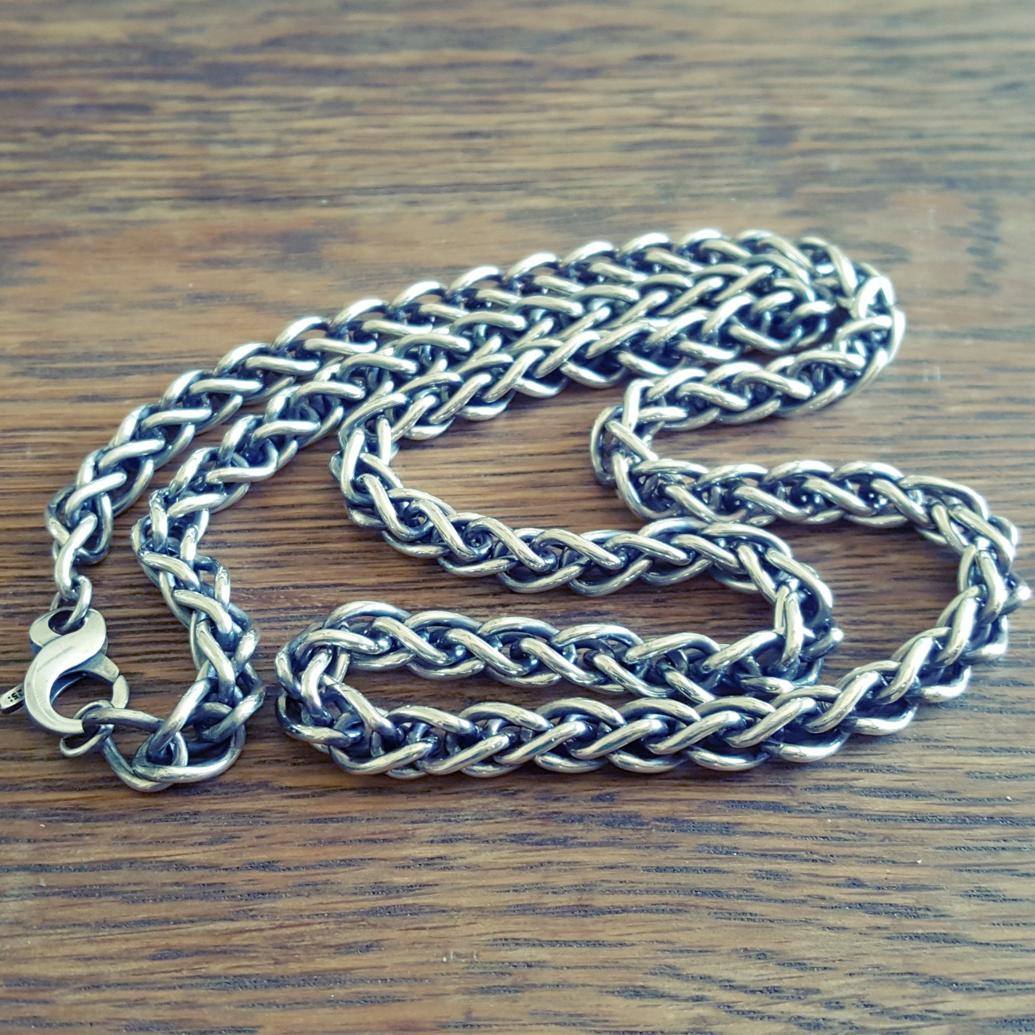 Men's Thick Sterling Wheat Chain, 6.6mm