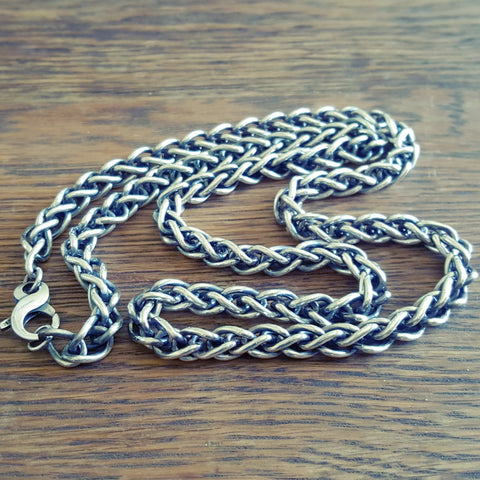 Thick Herringbone Sterling Silver Chain Necklace