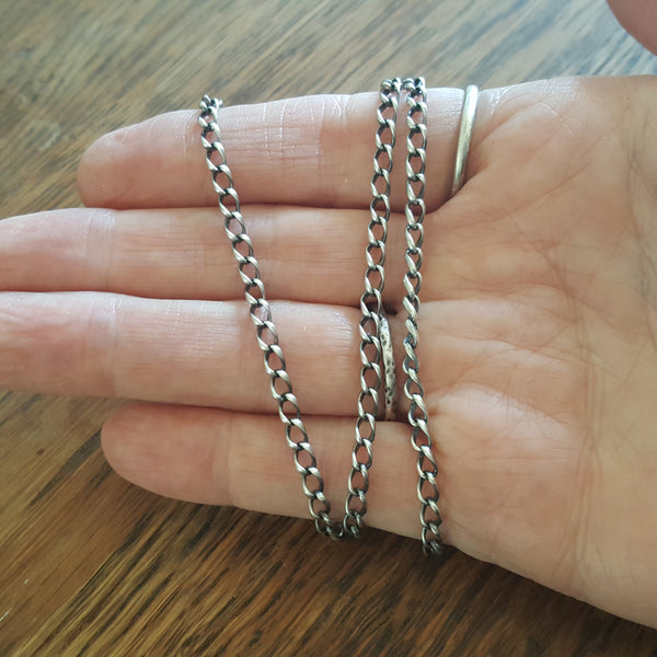 Twisted Curb Chain in Antiqued Silver, Unisex Jewelry, 3.3mm