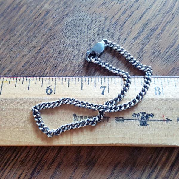 Unisex Silver Bracelet, Sterling Curb Chain, 3.4mm