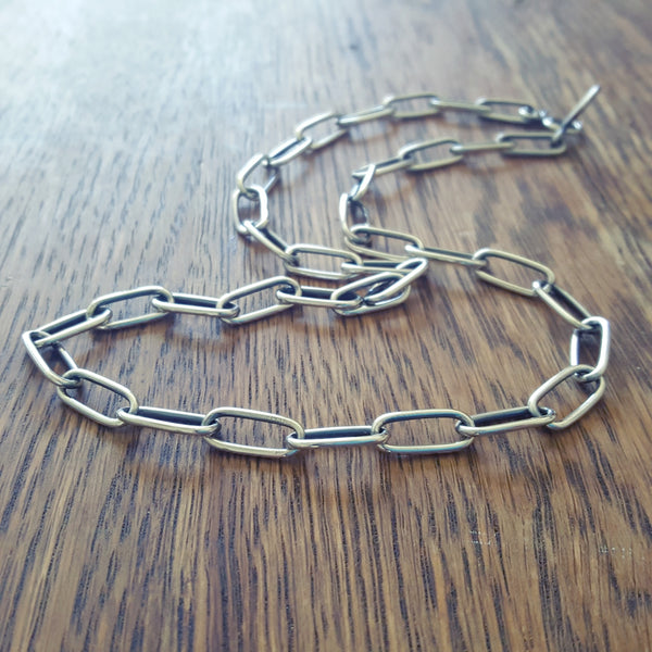 Artisan Chain, Hand Forged From Sterling Silver With Oval Links