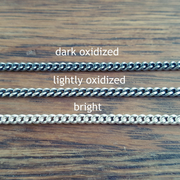Thick Curb Chain In Oxidized Sterling Silver, 4.9mm